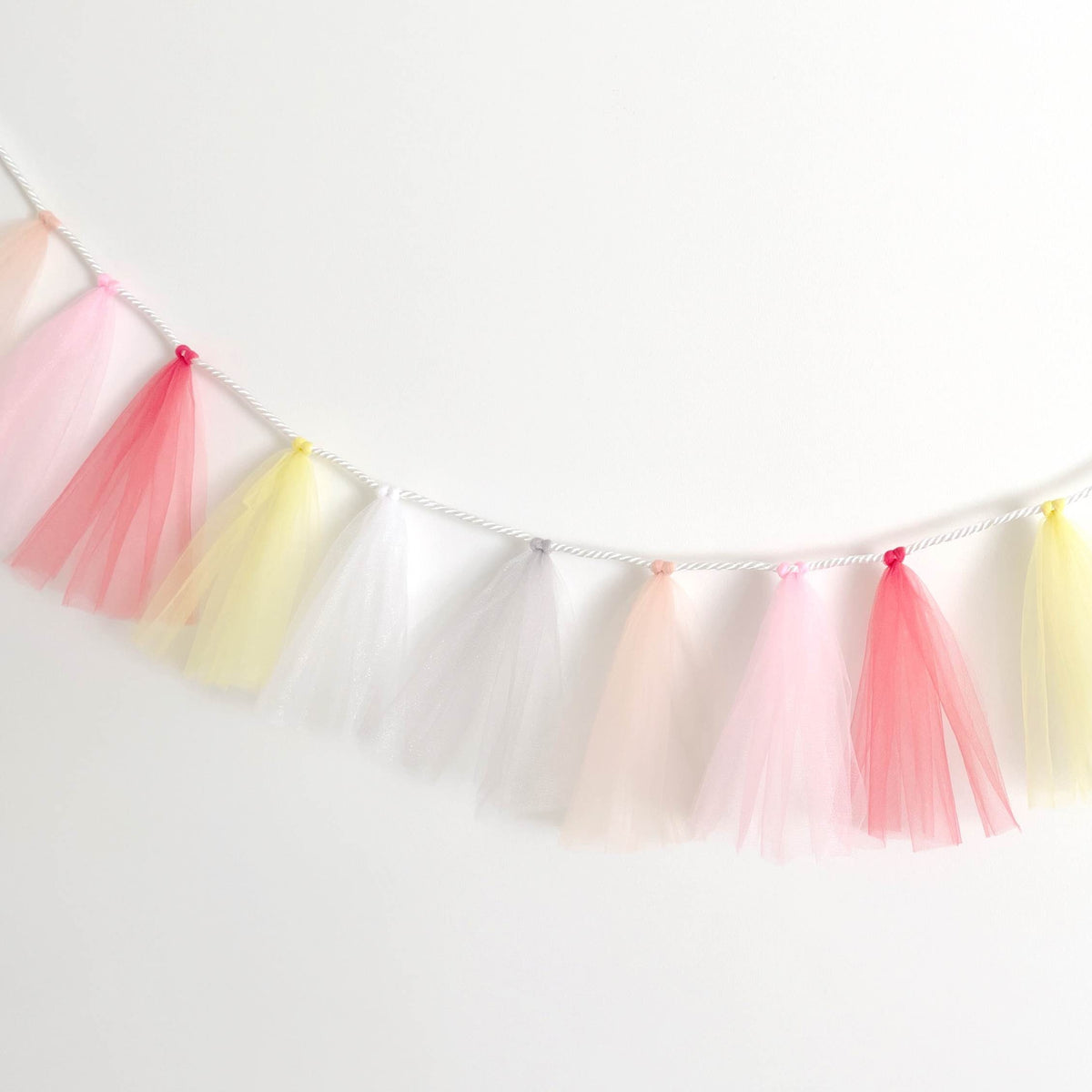 First Birthday Tulle Tassel Photo Bunting: Pastel Party Decor