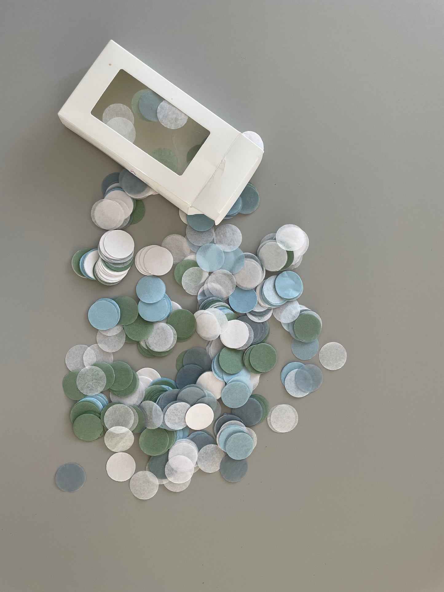 Eco-Friendly Wedding Confetti - Biodegradable Tissue Paper Circles in Dusty Blue, Green, Grey | Sustainable Decor | 15g wedding, birthday