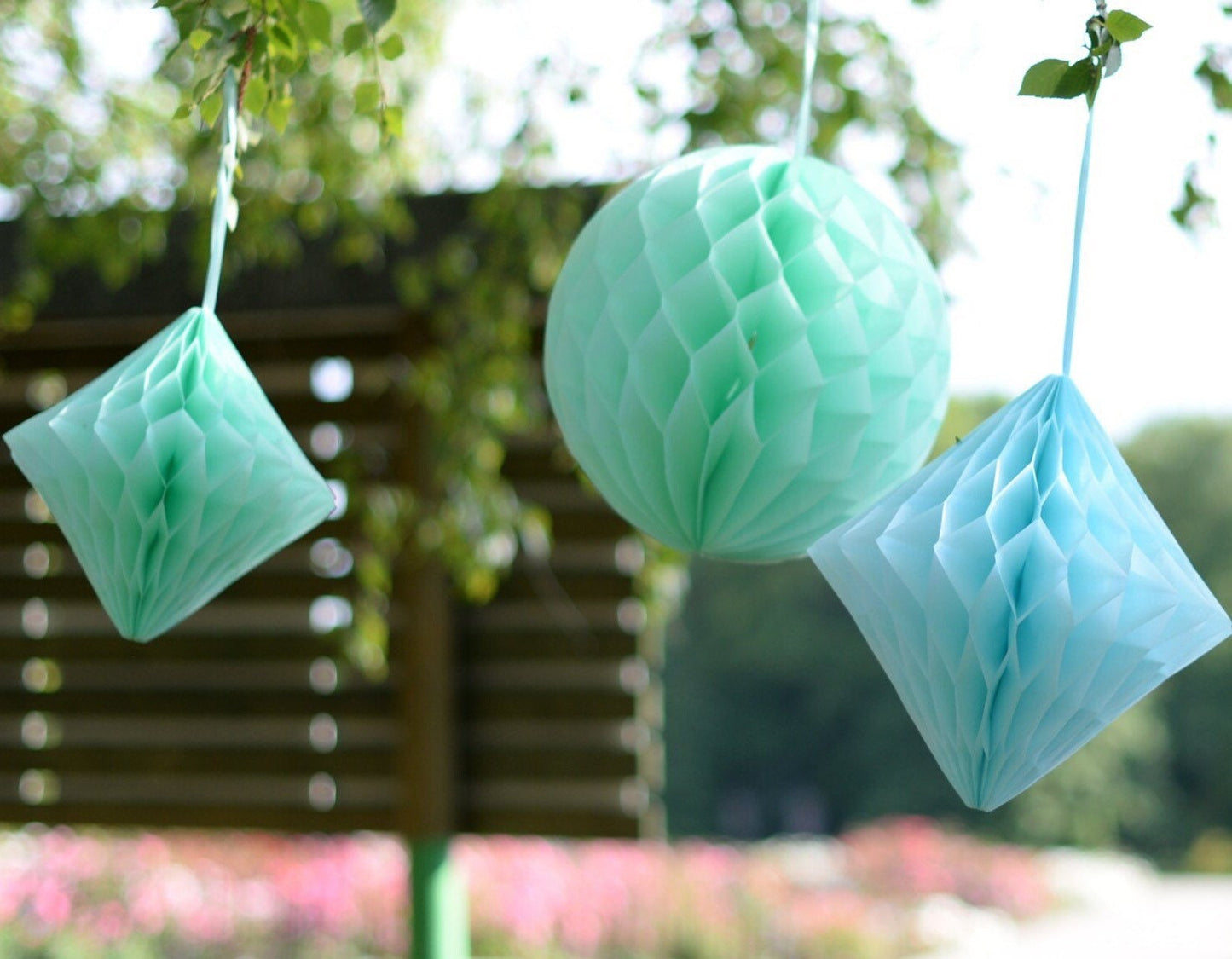 Diamond shape 12" / 30CM  honeycombs | Rhombus shape paper decorations | Honeycomb paper pom poms