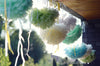12 large size tissue paper pom pom party decoration set 14”/37cm mint, light blue, ivory,  green paper flower wedding birthday baby shower