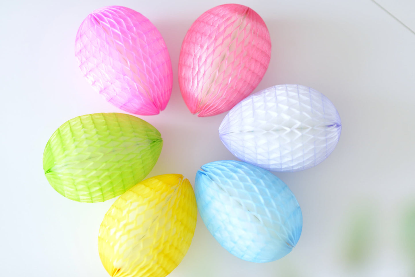 Paper honeycomb Easter egg set 6 Psc Eco friendly reusable Easter Home Table Decor Easter Egg hunt decor Easter gift Baby shower decor