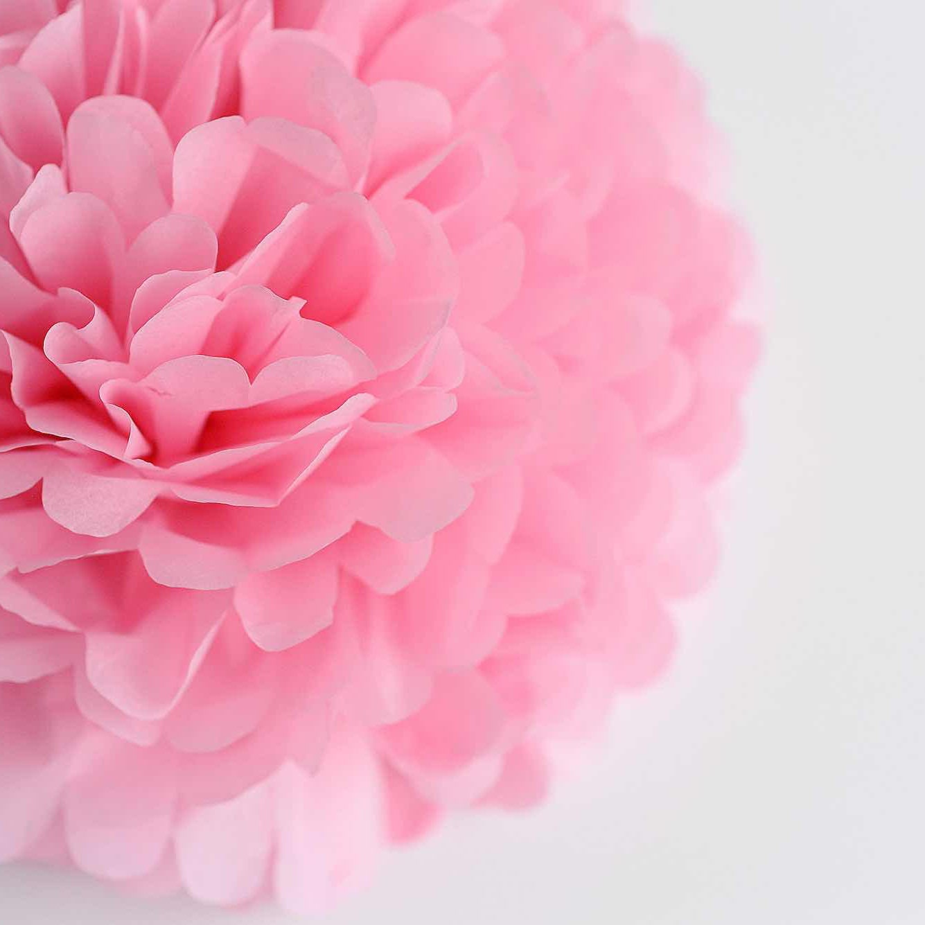 Pink and ivory paper pom pom party decoration set 36 psc mixed sizesstreamers Wedding decorations Paper flowers birthday party baptism decor