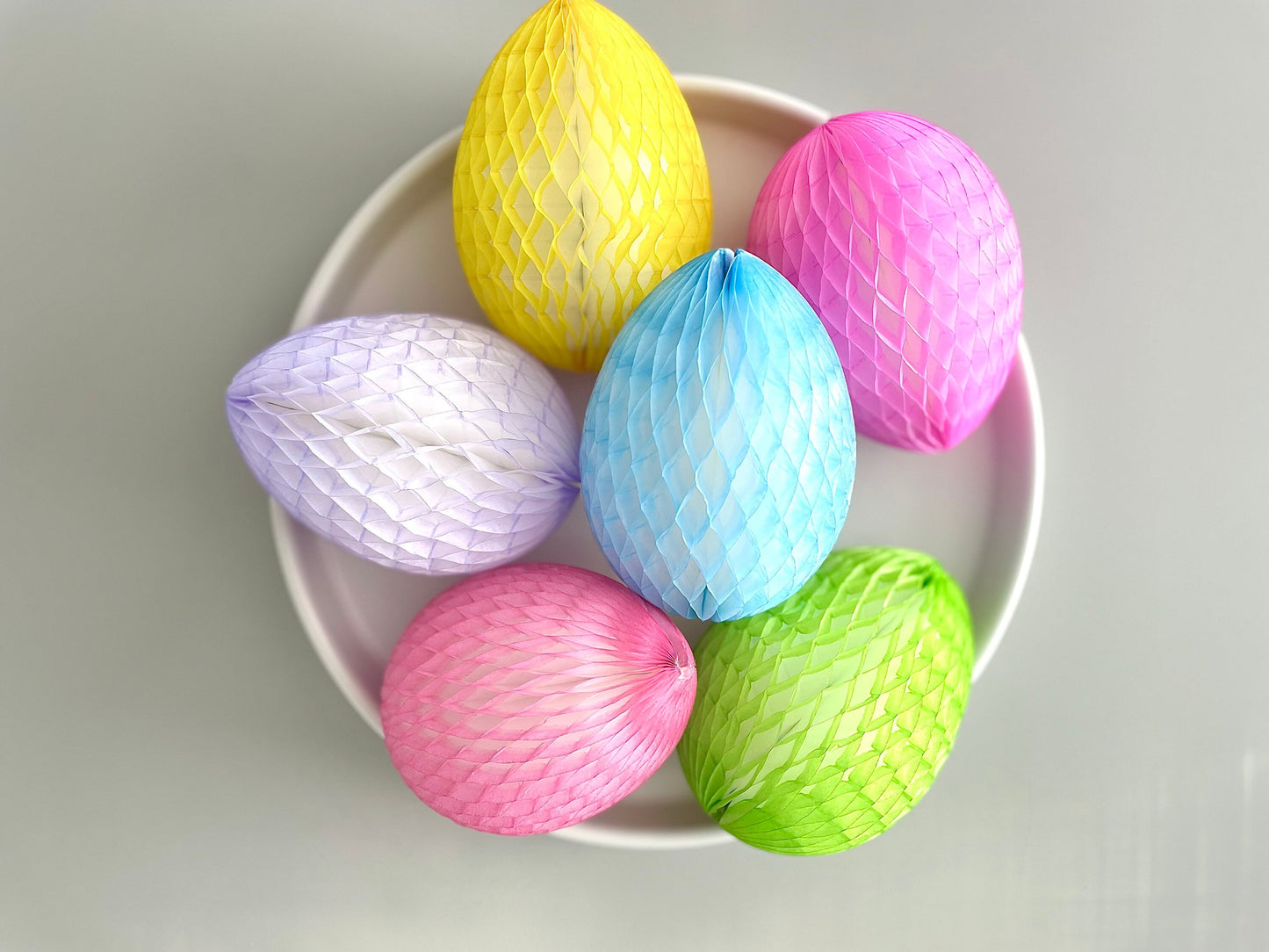 Paper honeycomb Easter egg set 6 Psc Eco friendly reusable Easter Home Table Decor Easter Egg hunt decor Easter gift Baby shower decor