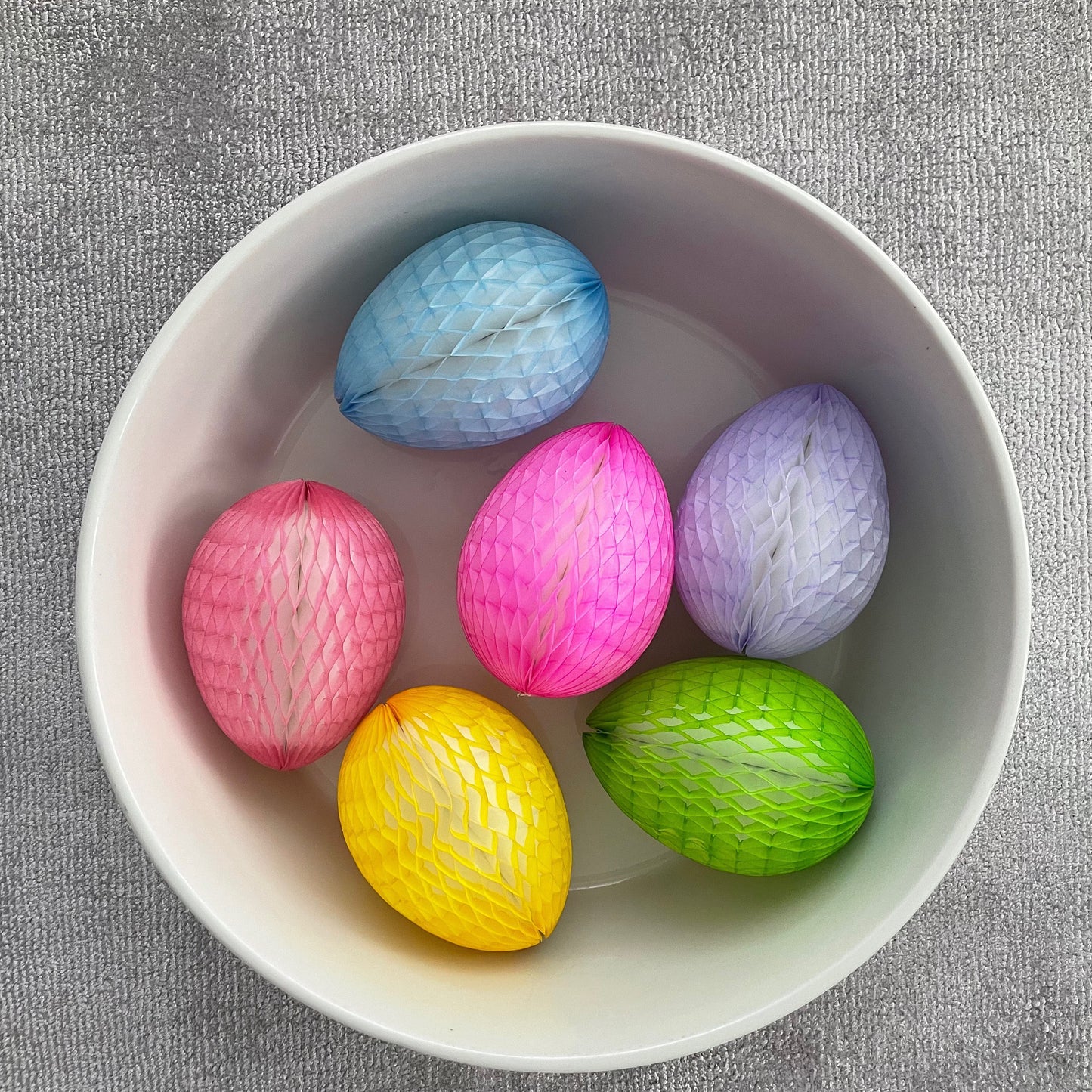 Paper honeycomb Easter egg set 6 Psc Eco friendly reusable Easter Home Table Decor Easter Egg hunt decor Easter gift Baby shower decor