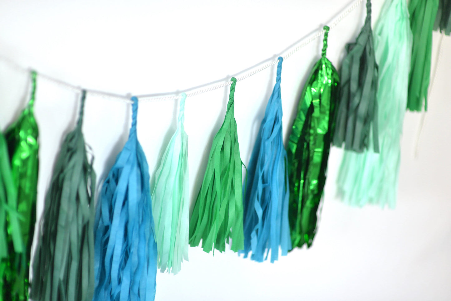 Emerald Green peacock Paper Tassel Garland party decorations classy Green Birthday banner, anniversary, wedding ceiling Fringe, baby shower