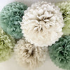 Sage green and cream Pom pom set 16 PSC small paper pom poms dusty green Paper flowers for Wedding decor birthday party decor
