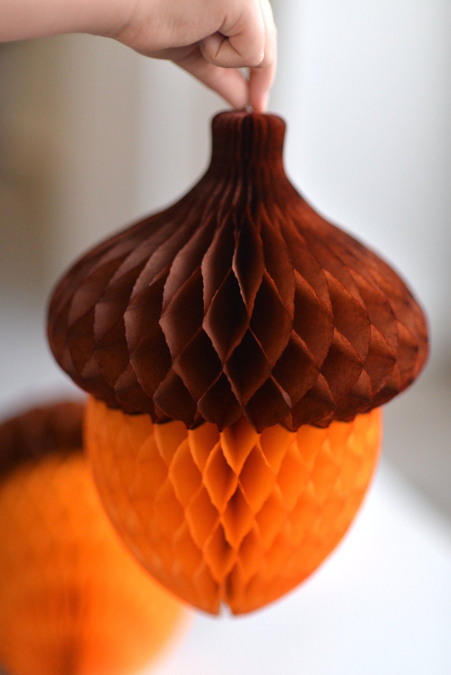 Acorn paper honeycomb forest woodland birthday party decor autumn theme eco friendly decorations - balloon garland add on- table decoratios