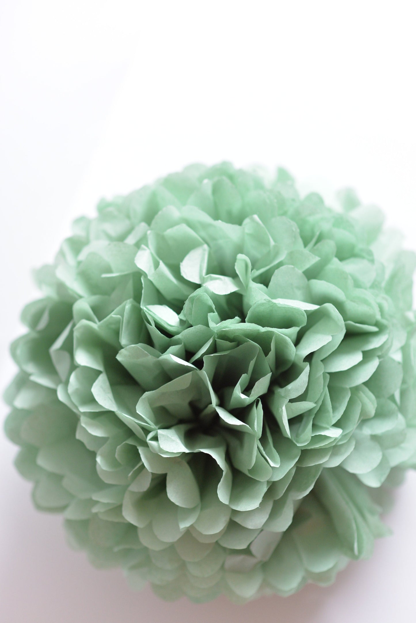 Paper pom pom in Dusty green | Sage Green paper flowers | Rustic wedding decor | Beach wedding decor | Party decoration
