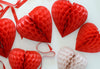 Custom colour Paper honeycomb hearts set of 3 party decoration Valentines day Wedding baby shower birthday bridal shower decor gift