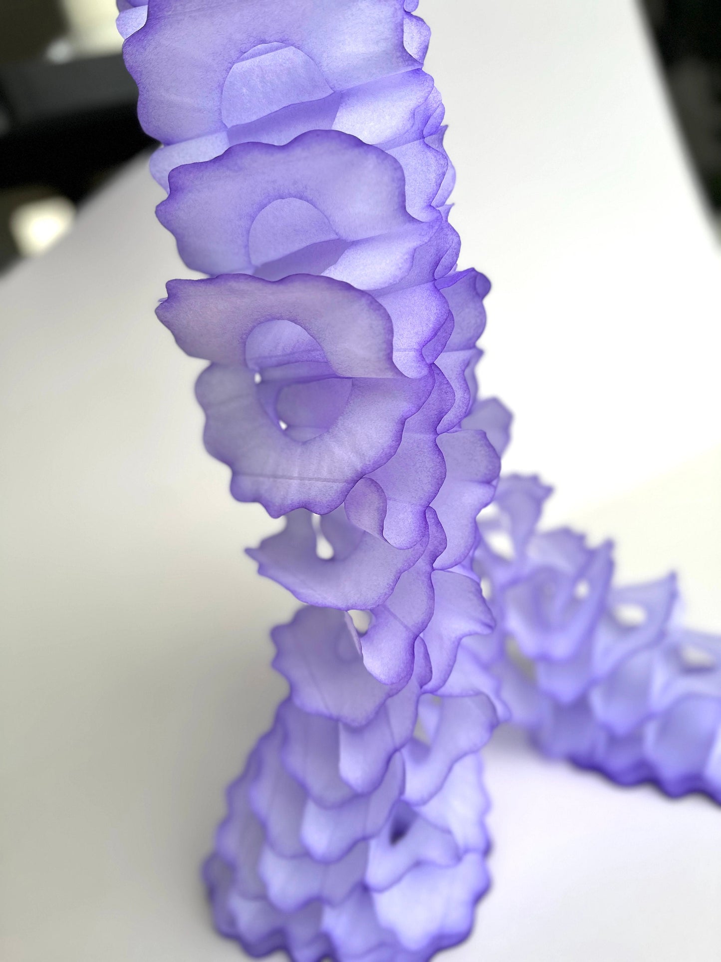 Lavender Classic tissue Paper honeycomb Garland 360cm/11.8ft wedding, birthday, baby shower, photo wall back drop Reusable Party Streamers