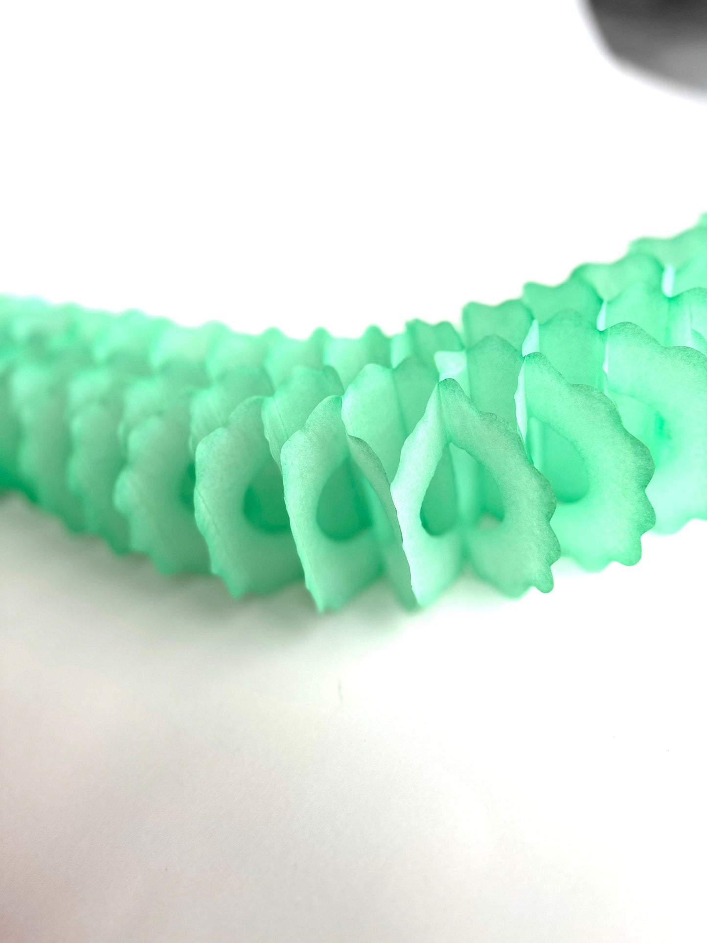 Mint Green Classic tissue Paper honeycomb Garland 360cm/11.8ft wedding, birthday, baby shower photo wall back drop reusable paper streamers