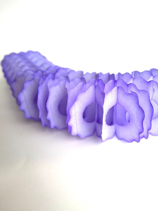 Lavender Classic tissue Paper honeycomb Garland 360cm/11.8ft wedding, birthday, baby shower, photo wall back drop Reusable Party Streamers