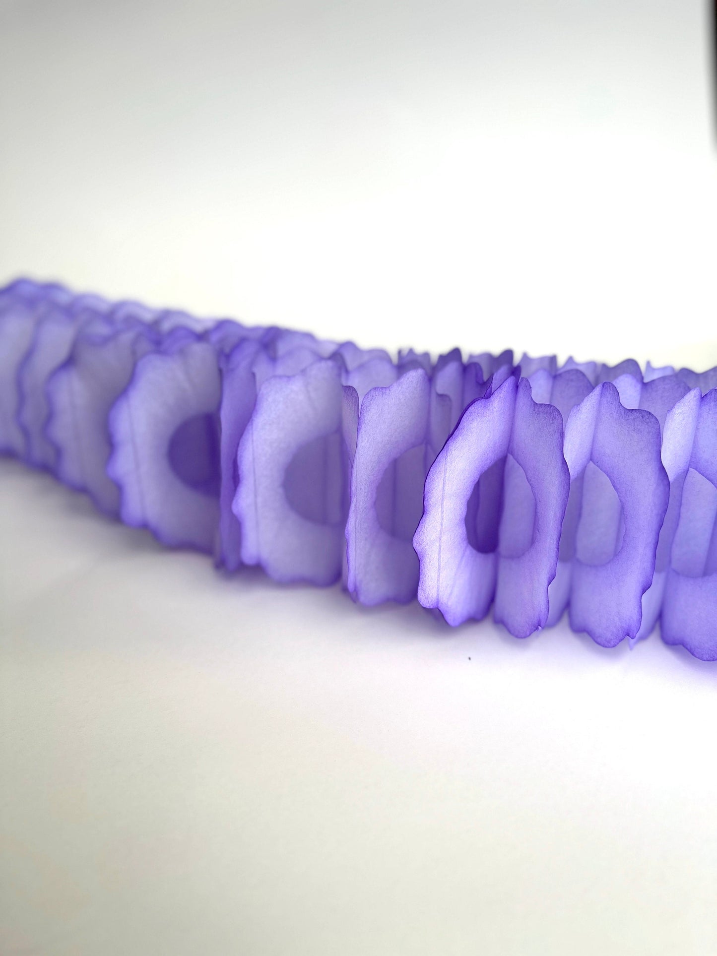 Lavender Classic tissue Paper honeycomb Garland 360cm/11.8ft wedding, birthday, baby shower, photo wall back drop Reusable Party Streamers