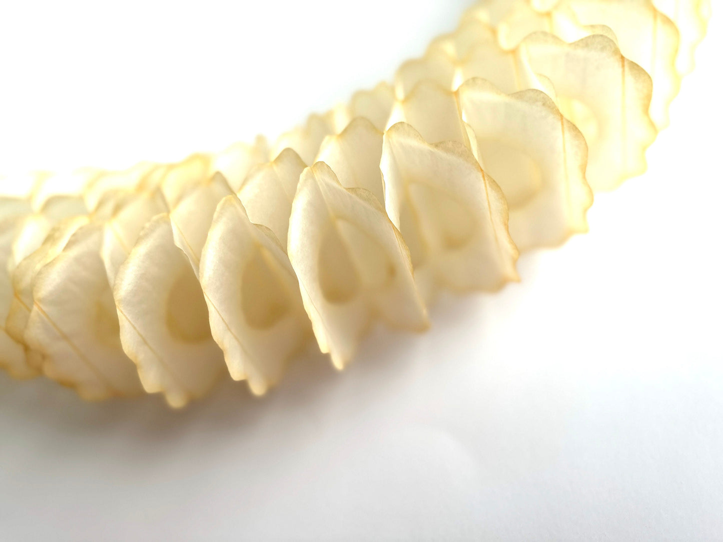 Ivory cream Classic tissue Paper honeycomb Garland 360cm/11.8ft wedding, birthday, baby shower photo wall back drop Reusable Party Streamers