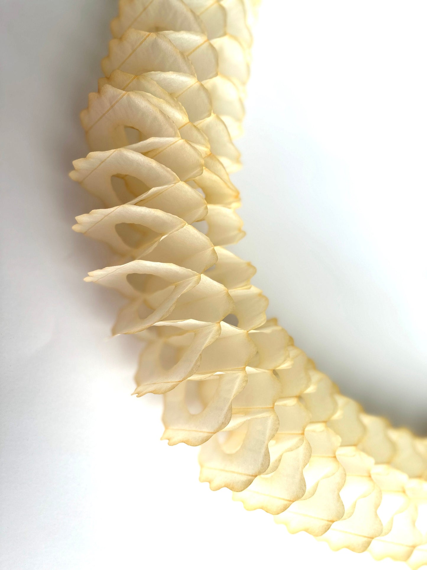 Ivory cream Classic tissue Paper honeycomb Garland 360cm/11.8ft wedding, birthday, baby shower photo wall back drop Reusable Party Streamers