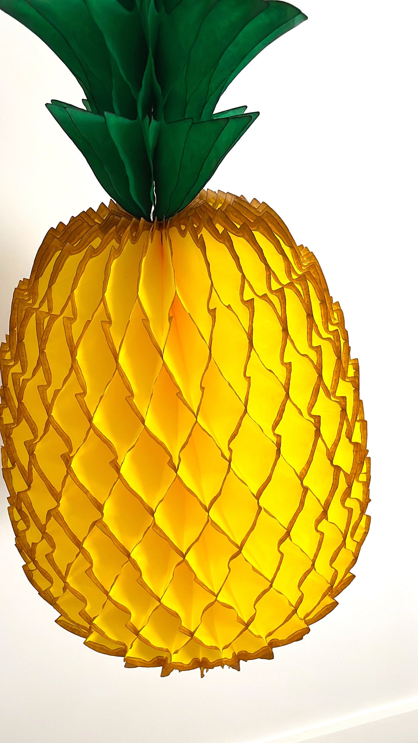 Large Honeycomb Paper Pineapple party decoration for Birthday Celebration - 53cm  / 21” Yellow Tutti Frutti Party Decorations bridal shower