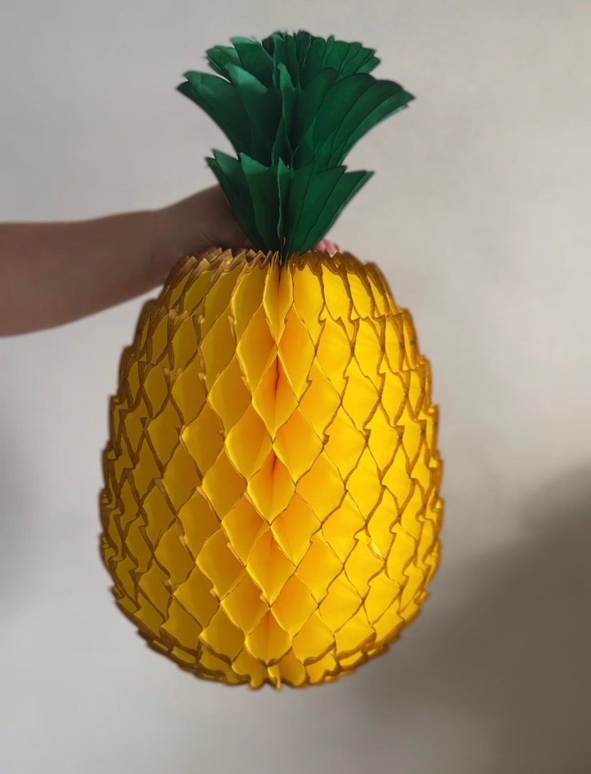 Large Honeycomb Paper Pineapple party decoration for Birthday Celebration - 53cm  / 21” Yellow Tutti Frutti Party Decorations bridal shower