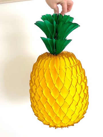 Large Honeycomb Paper Pineapple party decoration for Birthday Celebration - 53cm  / 21” Yellow Tutti Frutti Party Decorations bridal shower