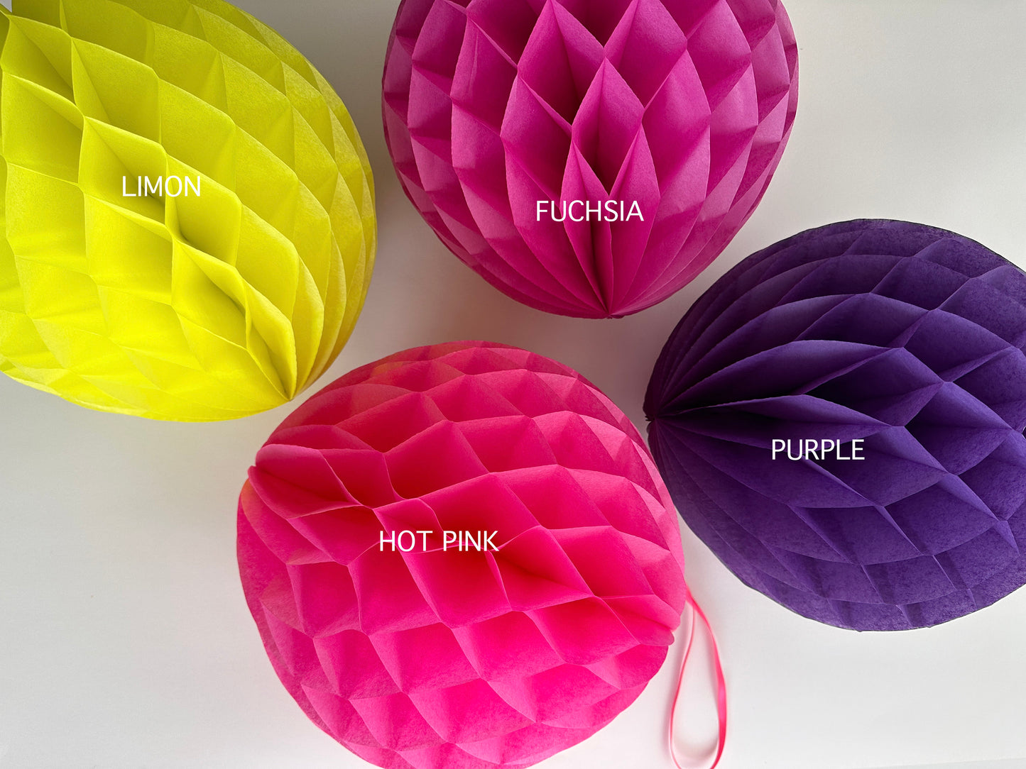 Fuchsia paper Honeycomb Ball party decorations bright Pink wedding birthday party Bachelorette Hen Bridal Shower baby shower tea party Decor