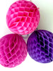 Fuchsia paper Honeycomb Ball party decorations bright Pink wedding birthday party Bachelorette Hen Bridal Shower baby shower tea party Decor