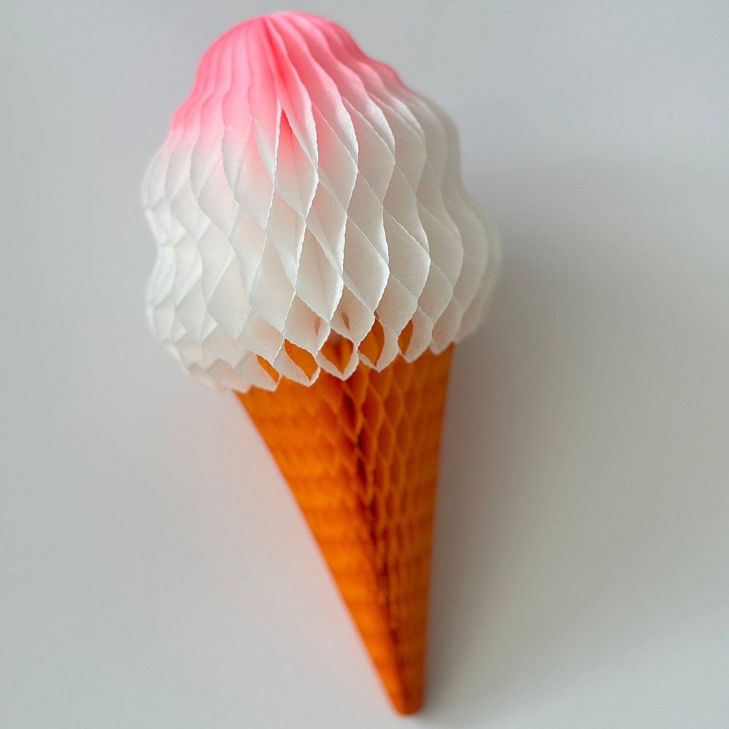 Ice Cream Cone Paper Honeycomb - 38cm Birthday Party Decor, Dessert Shop Display, Photo Booth Props, Classroom, Dessert Table Decorations