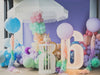 Paper tassel balloon tail party decorations Giant balloon with Pastel colour mint blush pink peach tassel tail ice cream birthday decor