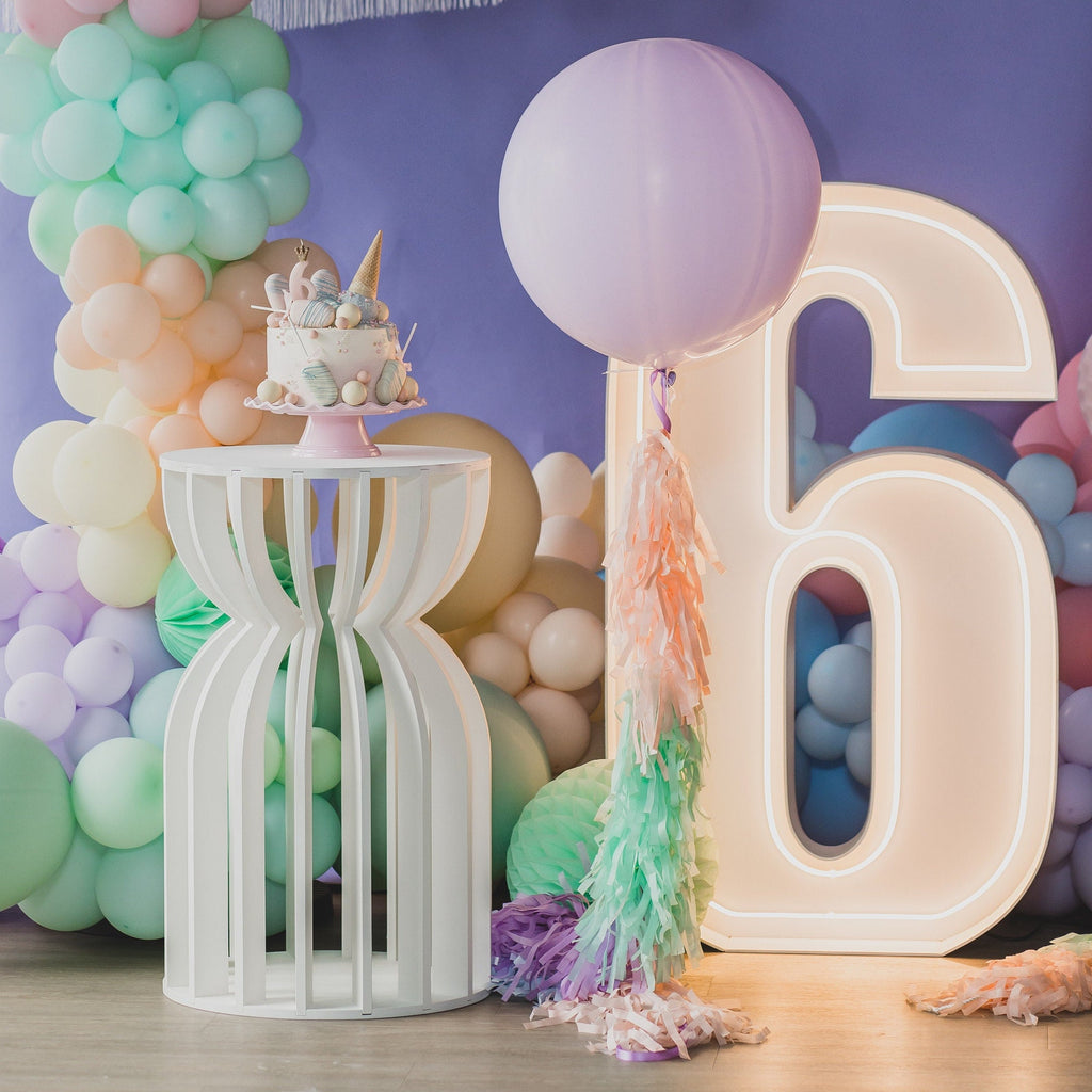 Paper tassel balloon tail party decorations Giant balloon with Pastel colour mint blush pink peach tassel tail ice cream birthday decor