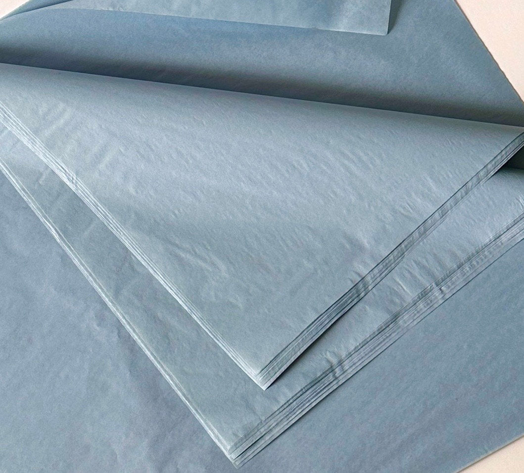 Dusty blue tissue paper sheets | blue grey paper Gift wrapping paper