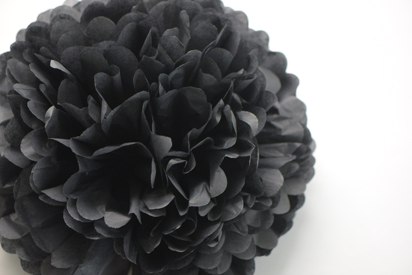 Black Paper pom pom party decorations for wedding, birthday party, halloween, hen party paper flowers fall decor