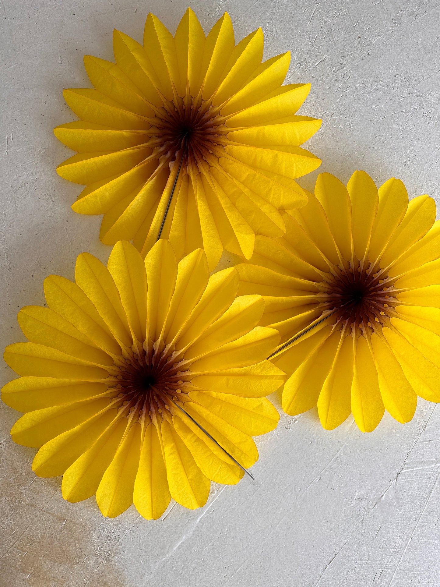 Yellow Paper flower fans 3psc  sunflowers Huge Paper Fan Party Decorations fall part decorations Wedding,  birthday party, baby shower decor