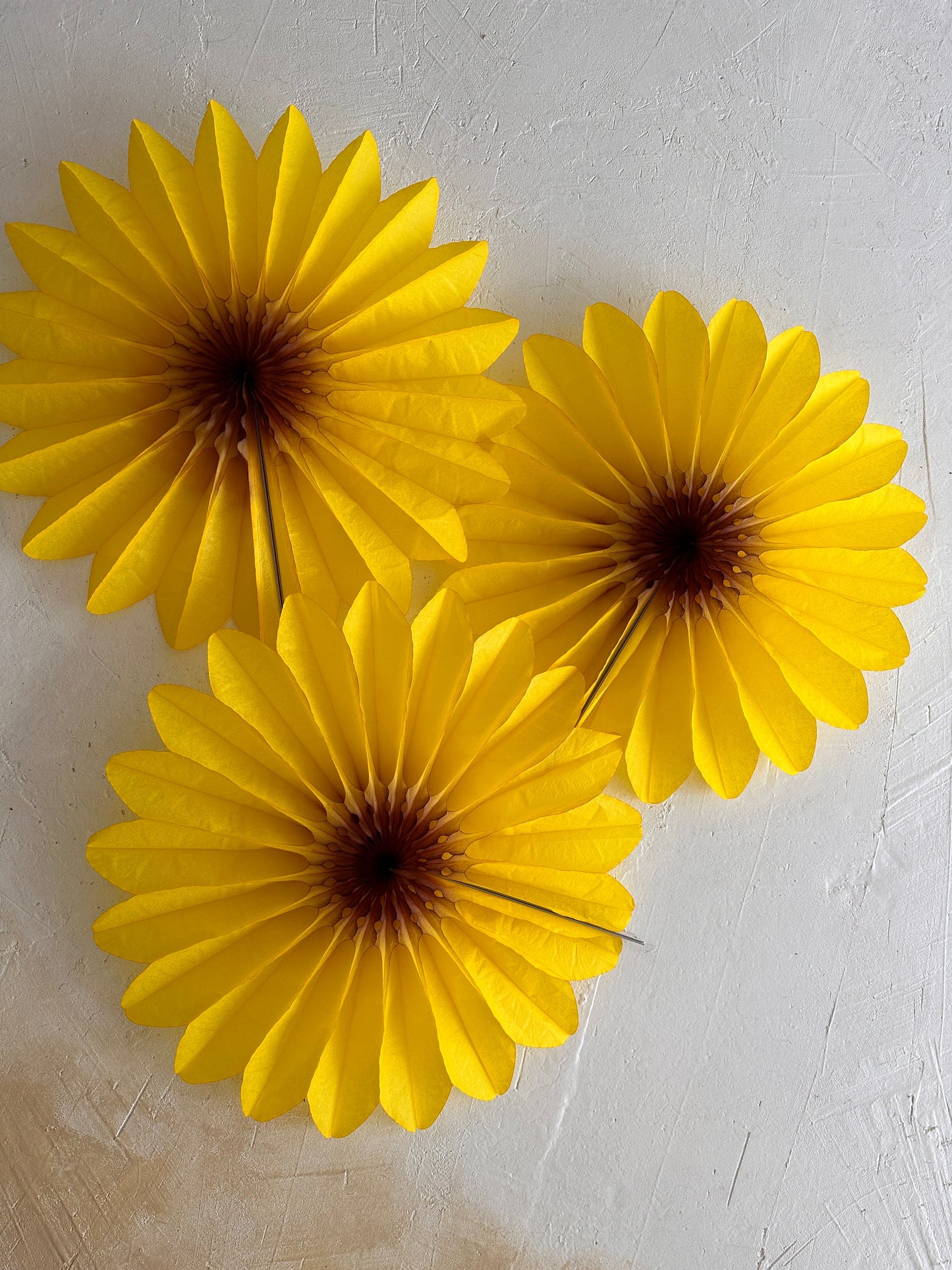 Yellow Paper flower fans 3psc  sunflowers Huge Paper Fan Party Decorations fall part decorations Wedding,  birthday party, baby shower decor