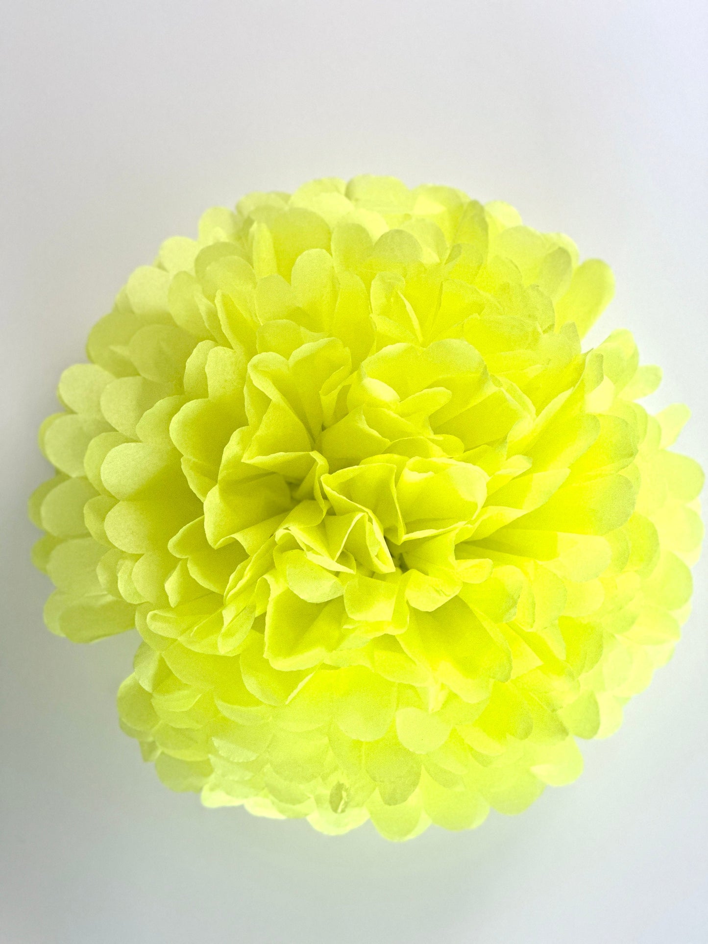 Limon Paper pom pom party decorations neon yellow paper flower ball wedding, bridal shower, birthday decor fluorescent yellow eco friendly