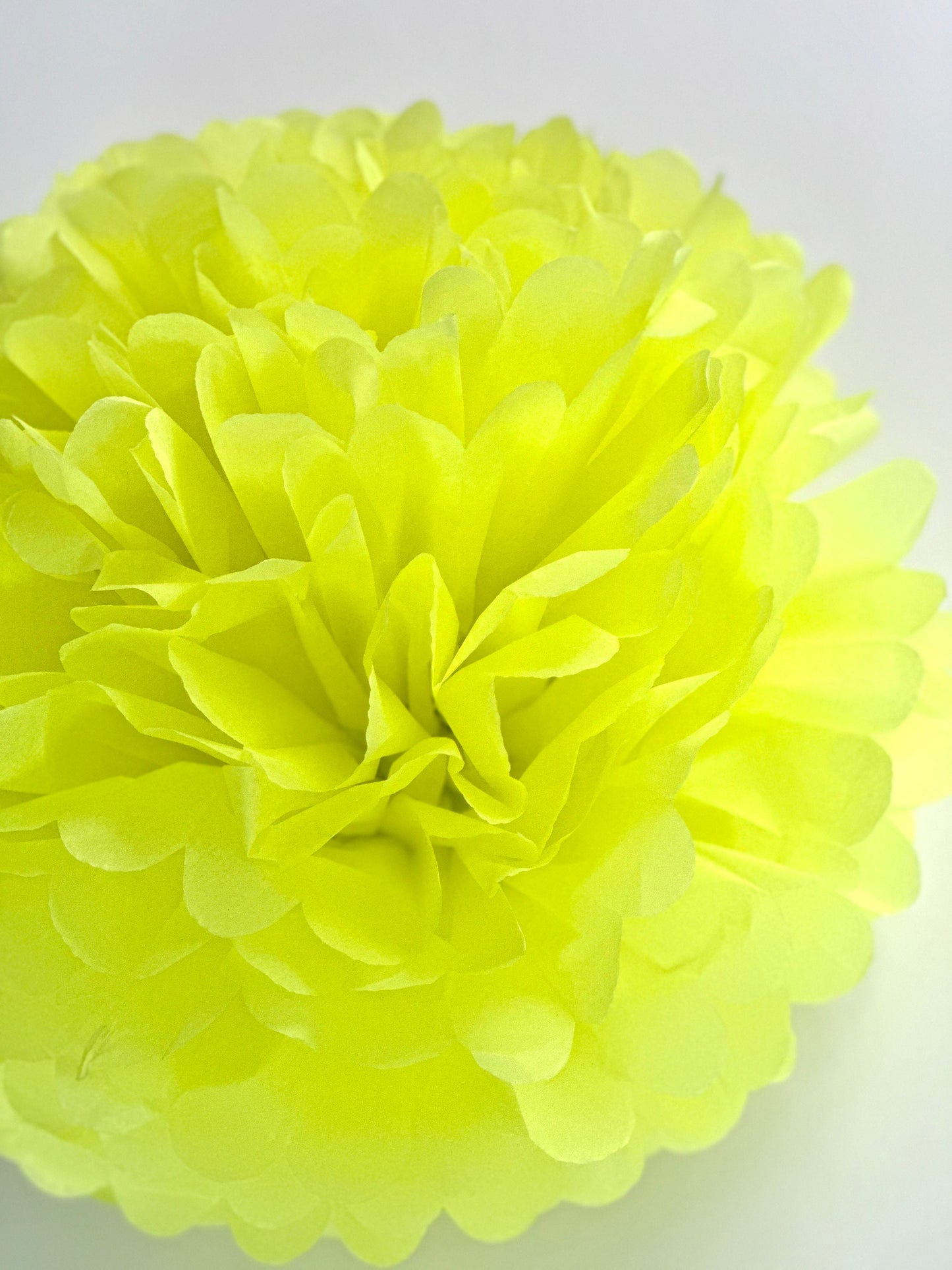 Limon Paper pom pom party decorations neon yellow paper flower ball wedding, bridal shower, birthday decor fluorescent yellow eco friendly