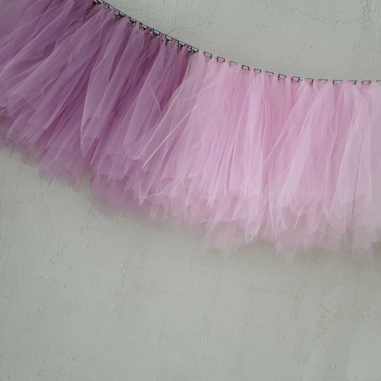 Dusty Pink & Purple Ceiling Fringe Garland – Tulle Party Decoration for Baby Shower, Wedding, Bridal Shower