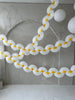 Daisy flowers paper party set 3 garlands, 5 paper fans and 6 paper honeycombs in white and yellow  birthday wedding bridal shower boho party