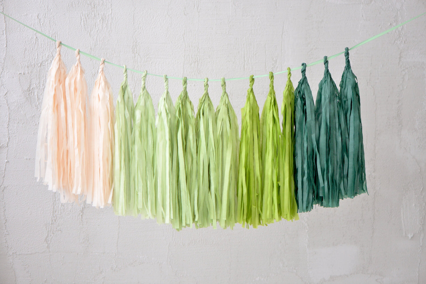 Sage Green Paper Tassel Garland Handmade Party Banner