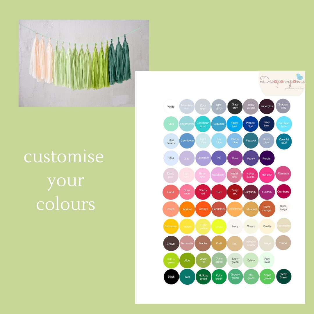 Sage Green Paper Tassel Garland Handmade Party Banner