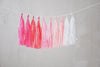 Ombre pink paper Tassel Garland birthday party bunting fully made  baby shower baby pink hot pink decor high chair decor