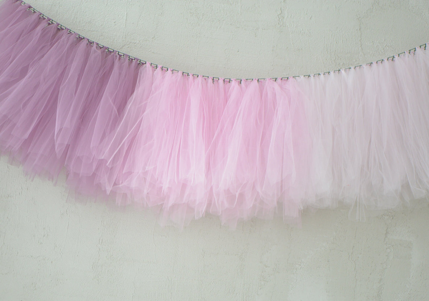 Dusty Pink & Purple Ceiling Fringe Garland – Tulle Party Decoration for Baby Shower, Wedding, Bridal Shower