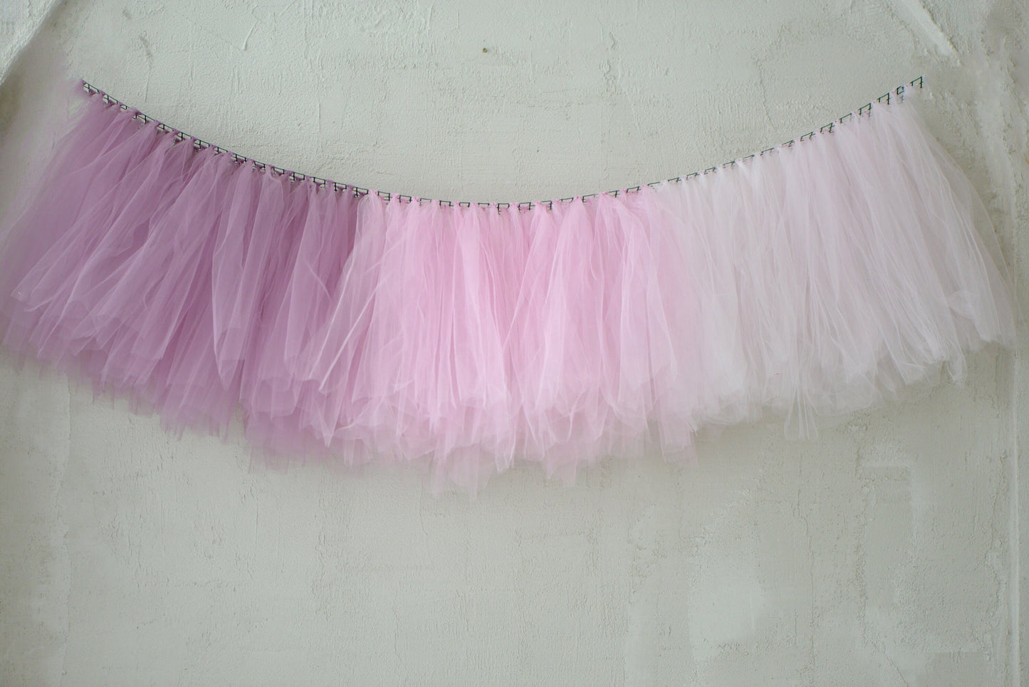 Dusty Pink & Purple Ceiling Fringe Garland – Tulle Party Decoration for Baby Shower, Wedding, Bridal Shower