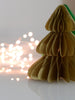 Metallic Gold Paper Christmas Tree Honeycomb Decorations | Vintage Christmas Decor for Home, Office, Classroom, and Windows