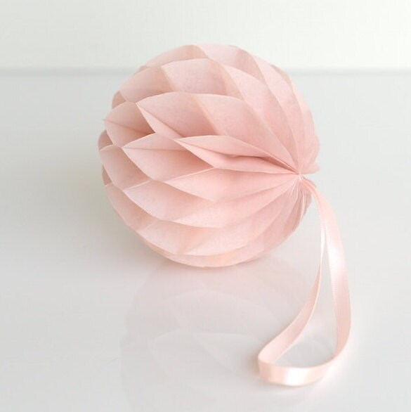 Dusty Pink paper Honeycomb Ball – Large Paper Party Decoration | Wedding, Baby Shower, Bridal Shower, Nursery, Reusable Eco Decor
