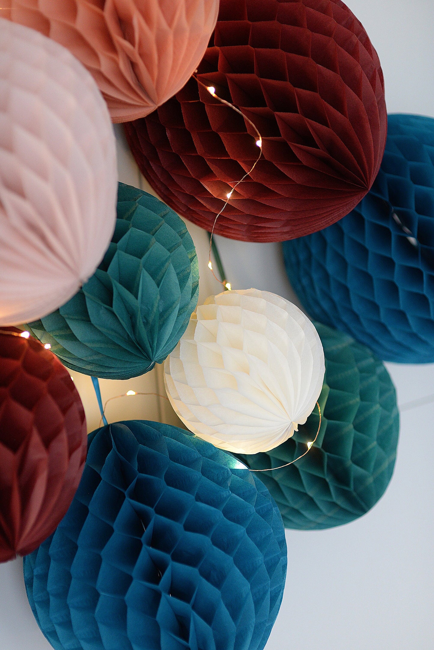 Peacock honeycomb  ball party decoration in various sizes boho wedding birthday party baby shower bridal shower decor Christmas office shop