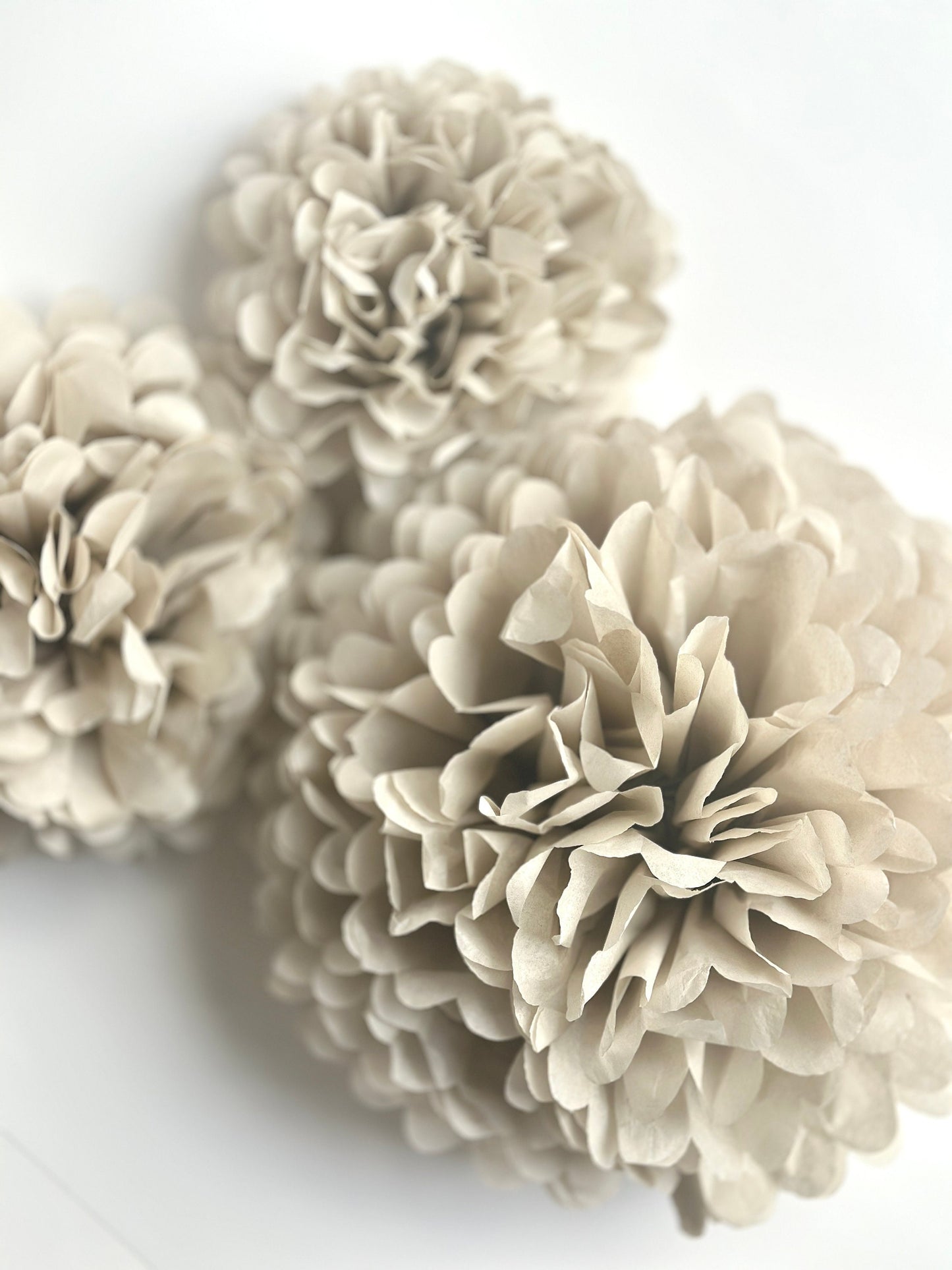Luxury Champagne shimmery Tissue Paper Pom-Poms – Wedding, Baby Shower & Party Decorations | Fluffy,Eco-Friendly Décor | Custom Sizes