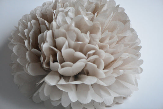 Luxury Champagne shimmery Tissue Paper Pom-Poms – Wedding, Baby Shower & Party Decorations | Fluffy,Eco-Friendly Décor | Custom Sizes