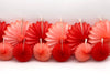 Coral peach orange Mini paper fans 5 fans set Christmas tree decorations Holiday home baby shower Wedding birthday party table decorations