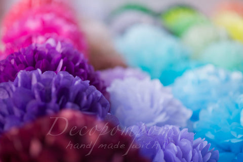 12 mixed sizes tissue paper PomPom decorations custom colors paper flowers Hanging paper decorations Wedding decor birthday Tissue paper