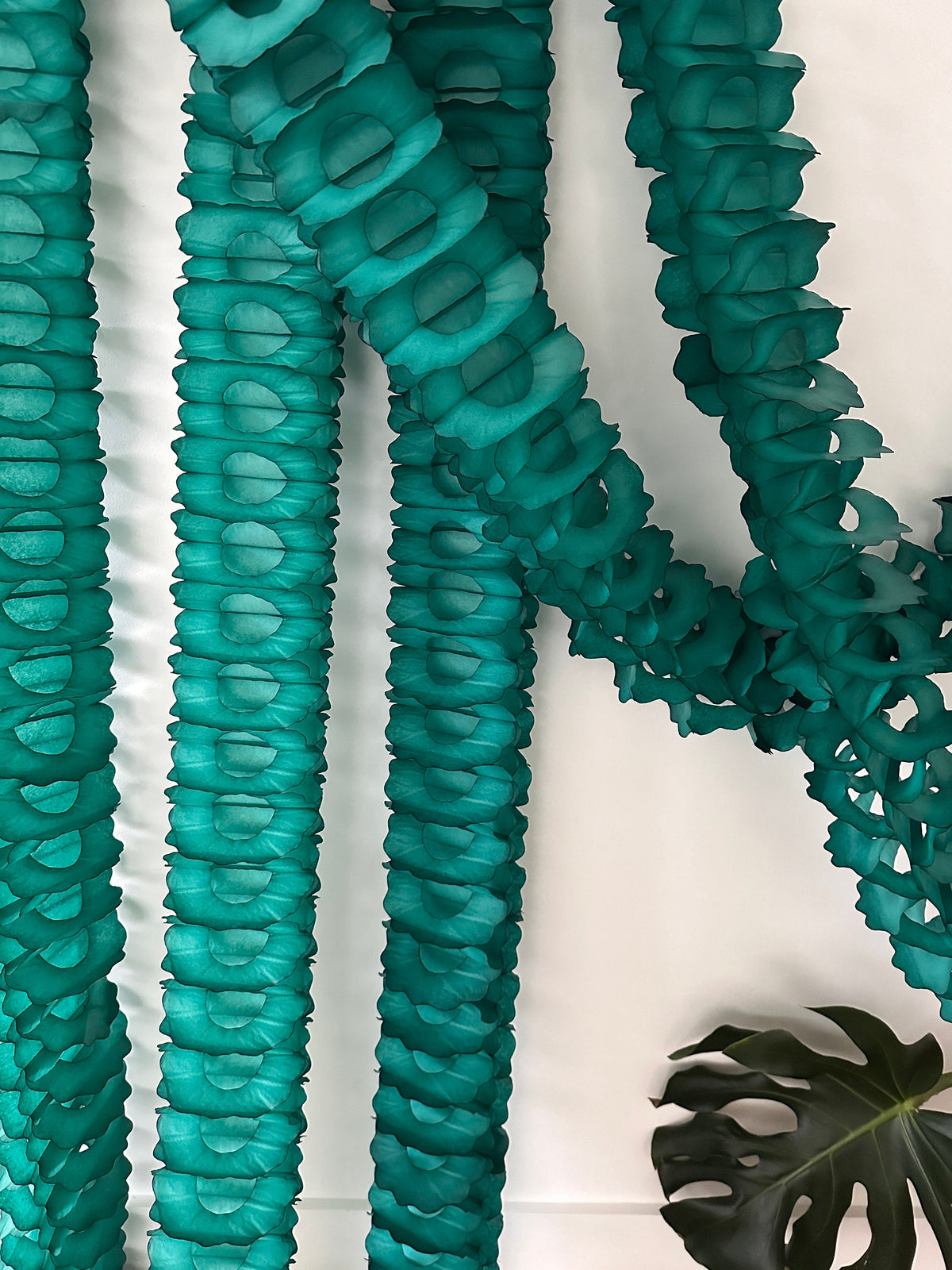 Teal Classic tissue Paper honeycomb Garland 360cm/11.8ft wedding, birthday, baby shower photo wall back drop Reusable Party Streamers