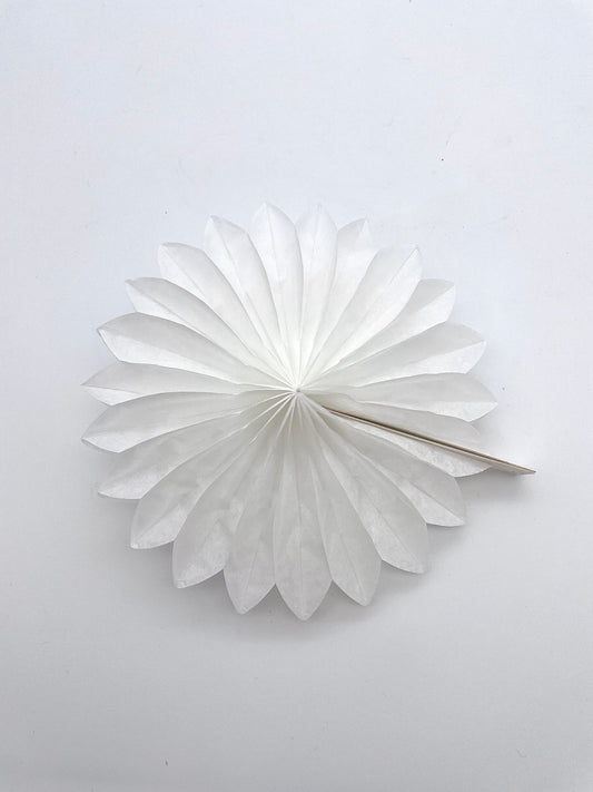 White Mini paper fans 5 fans set Christmas tree decorations Holiday home baby shower Wedding birthday party table window decorations
