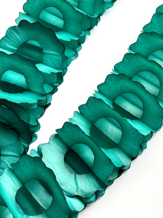 Teal Classic tissue Paper honeycomb Garland 360cm/11.8ft wedding, birthday, baby shower photo wall back drop Reusable Party Streamers